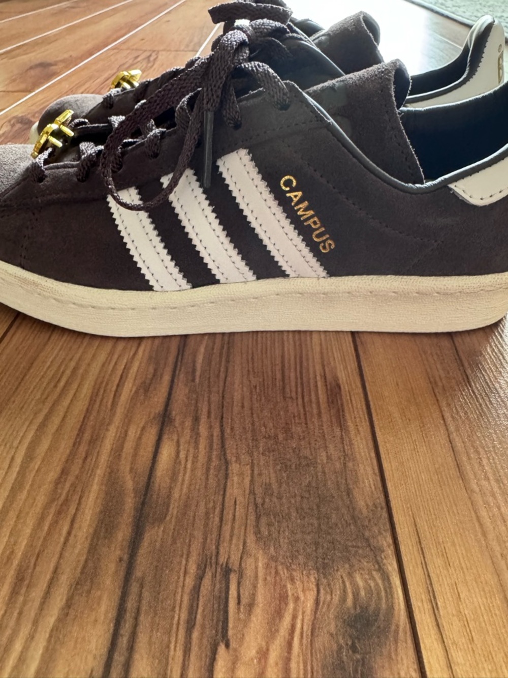 adidas x BAPE Campus Men's Suede Sneakers in Dark Brown and White
